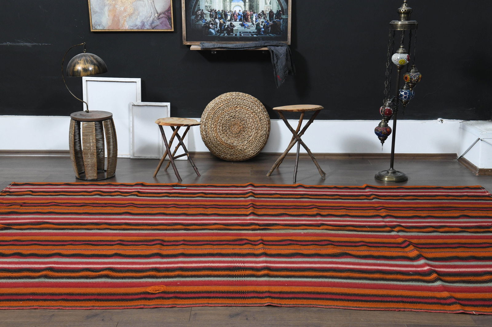 6'3x11'2 ft, COLORFUL TURKISH RUG - 8