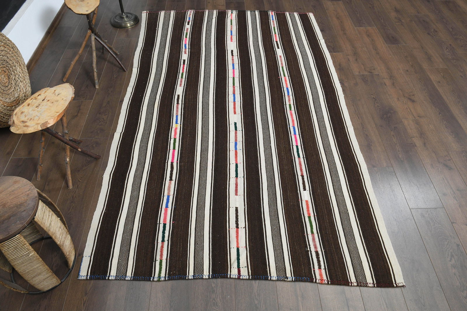 5'1x8'5 ft, BROWN BEIGE RUG - 3