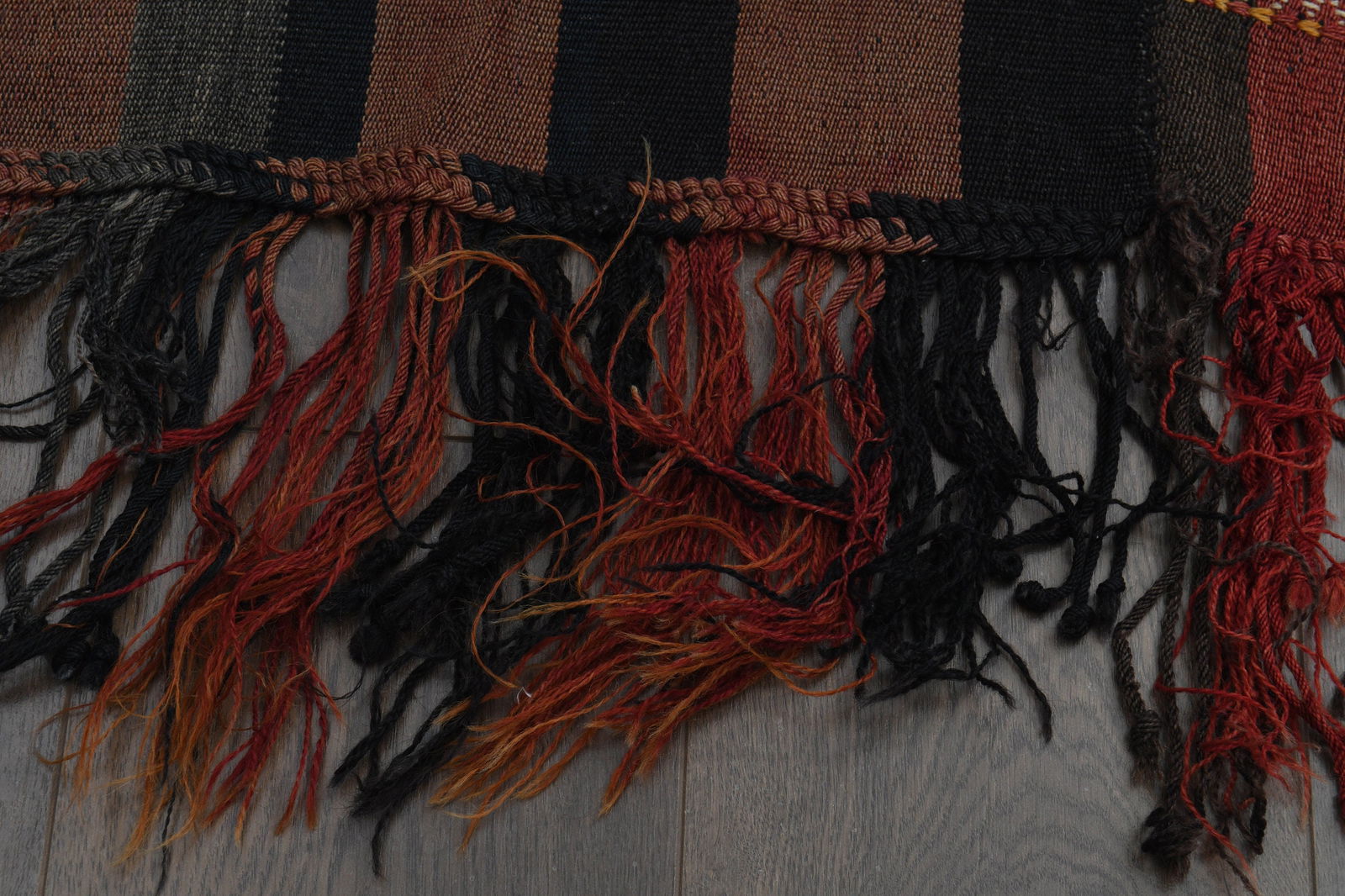 4'6x11'4 ft, ORANGE KILIM RUG - 8