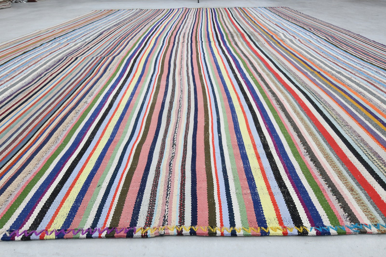 10.1x13.5 ft, ANTIQUE COLORFUL KILIM - 5