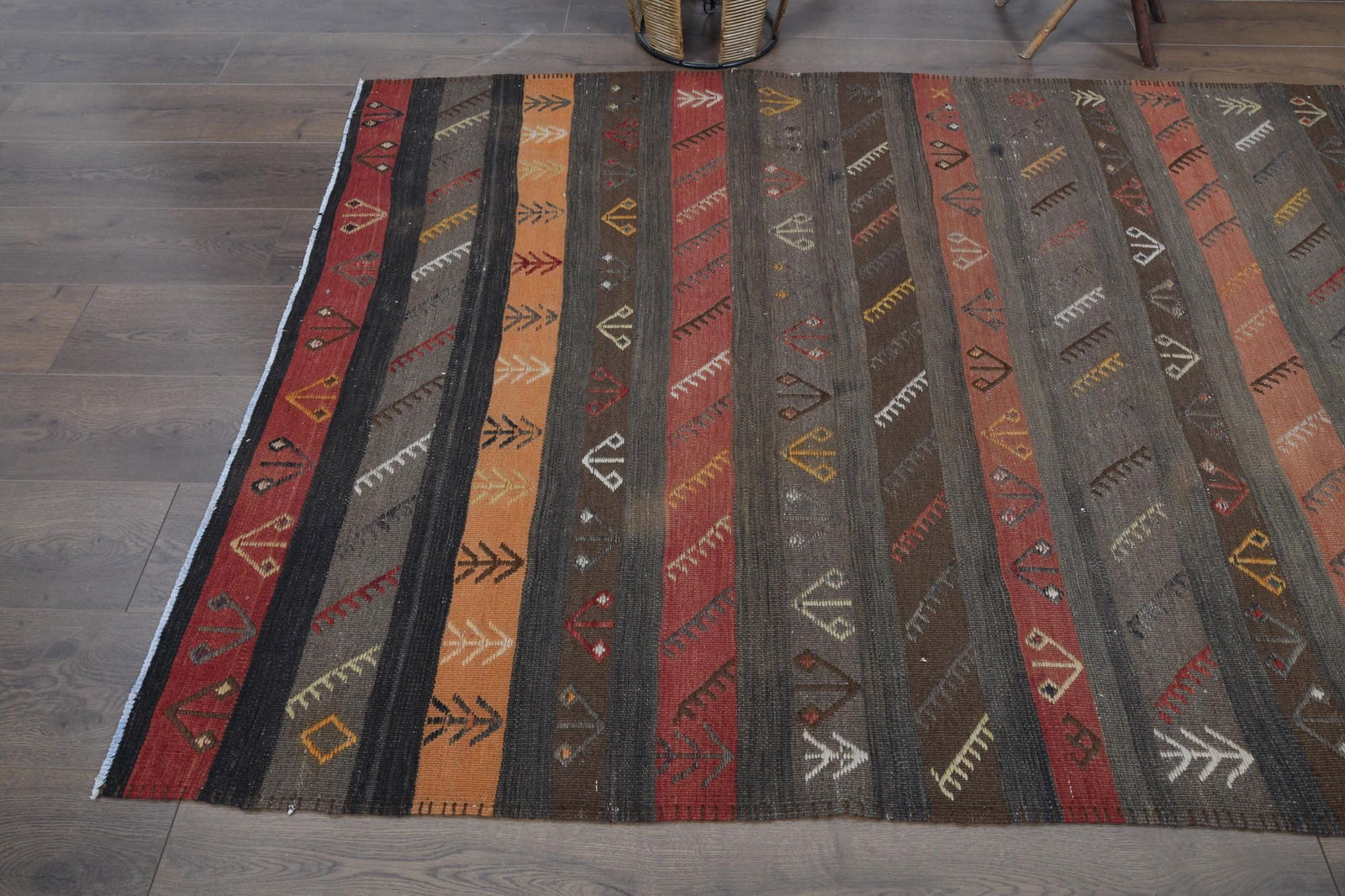 4'7x13'1 ft, COLORFUL KILIM RUNNER - 9
