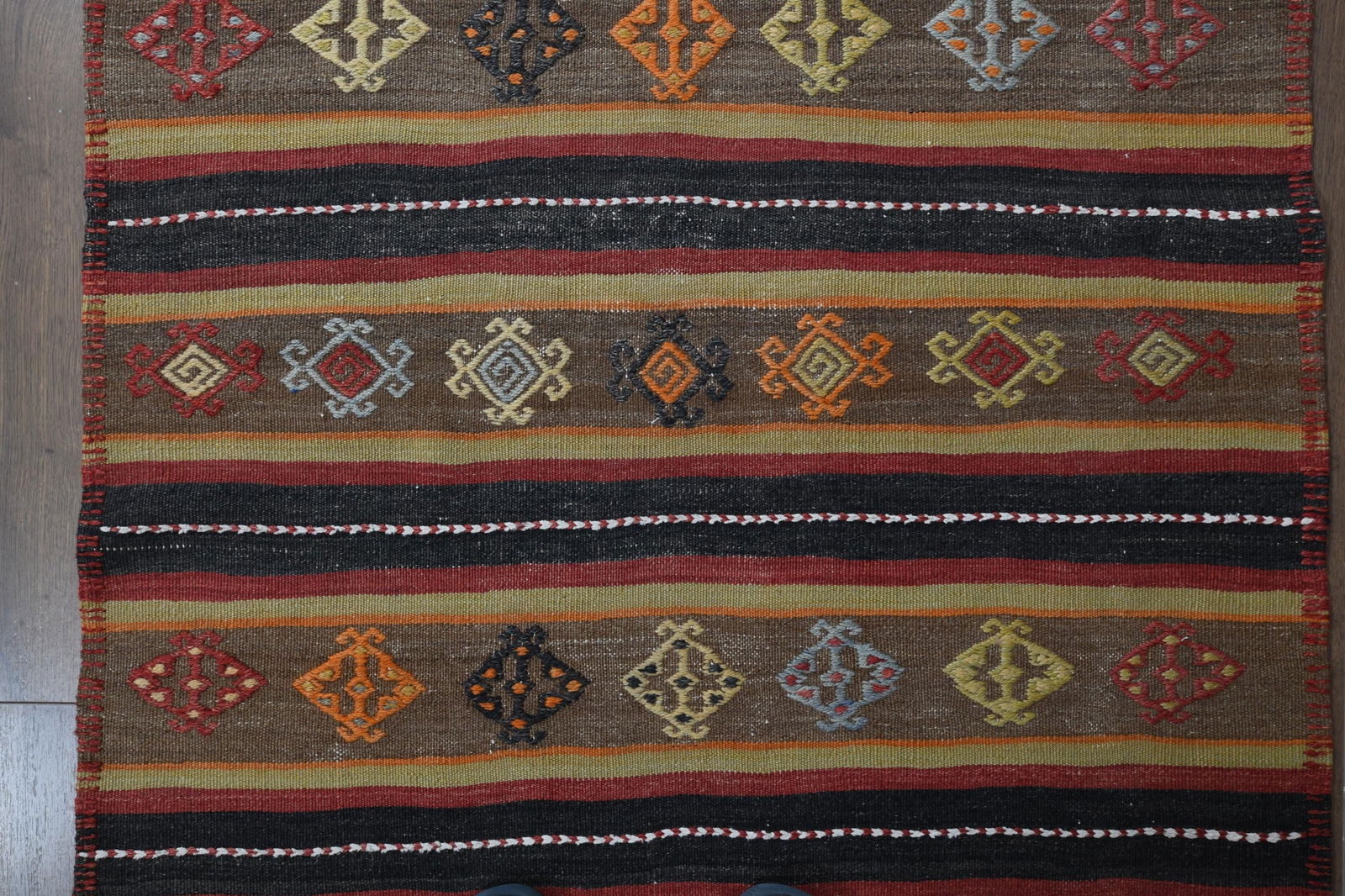 3'2x12 ft, COLORFUL KILIM RUNNER - 6