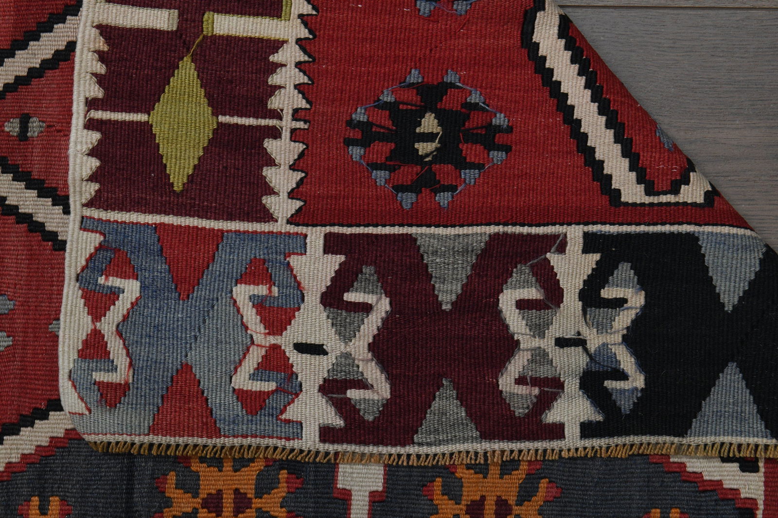 5.6x15.1 ft, RED KILIM RUNNER - 3