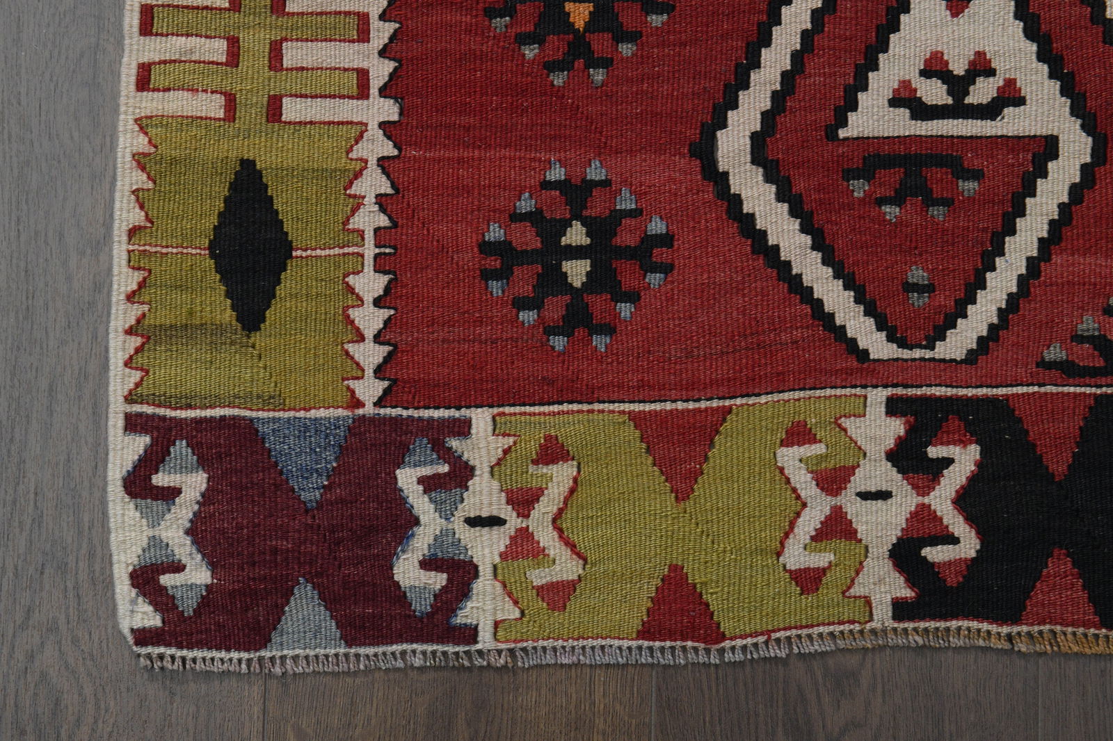 5.6x15.1 ft, RED KILIM RUNNER - 4