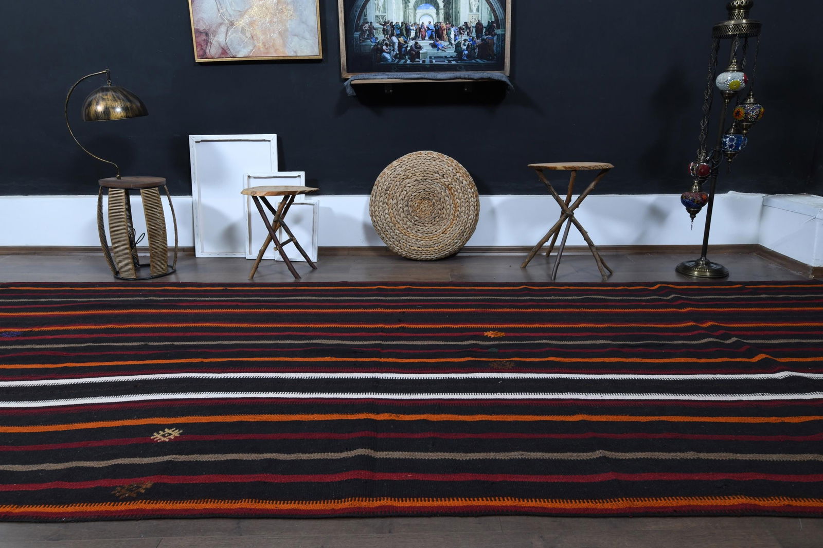 5'5x13'3 ft, COLORFUL KILIM RUNNER - 6