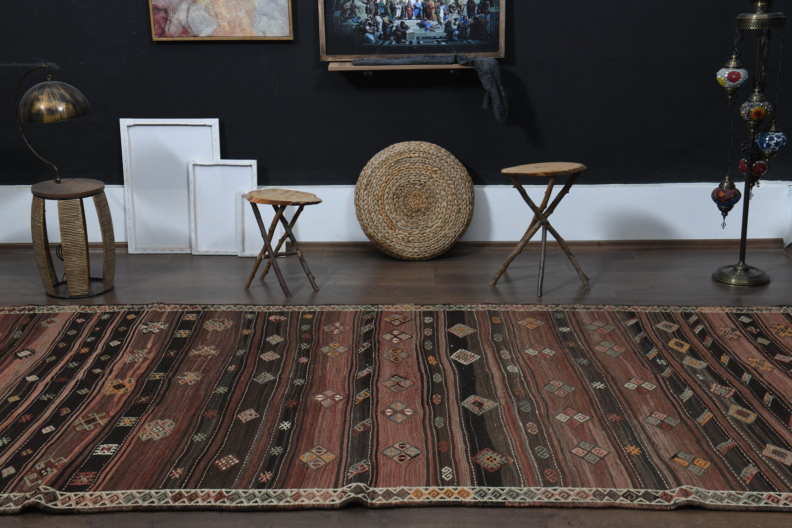 5'6x12'4 ft, TURKISH OUSHAK RUG - 9