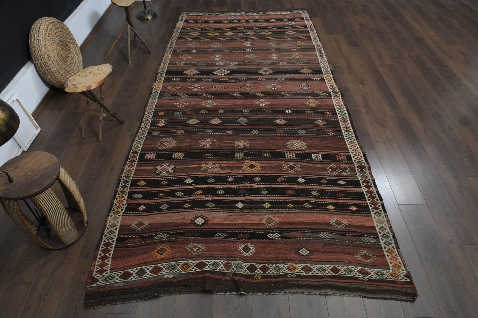 5'6x12'4 ft, TURKISH OUSHAK RUG - 2
