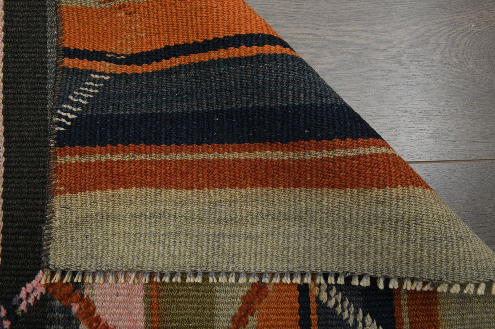 2'8x9 ft, STRIPED, RAINBOW COLORS: Title: 2'8x9 ft, STRIPED, RAINBOW COLORS Description: This Turkish one-of-a-kind Vintage Flatweave Kilim Rug is hand-knotted and handwoven by the most skilled artisans who use pure wool, in vibrant,