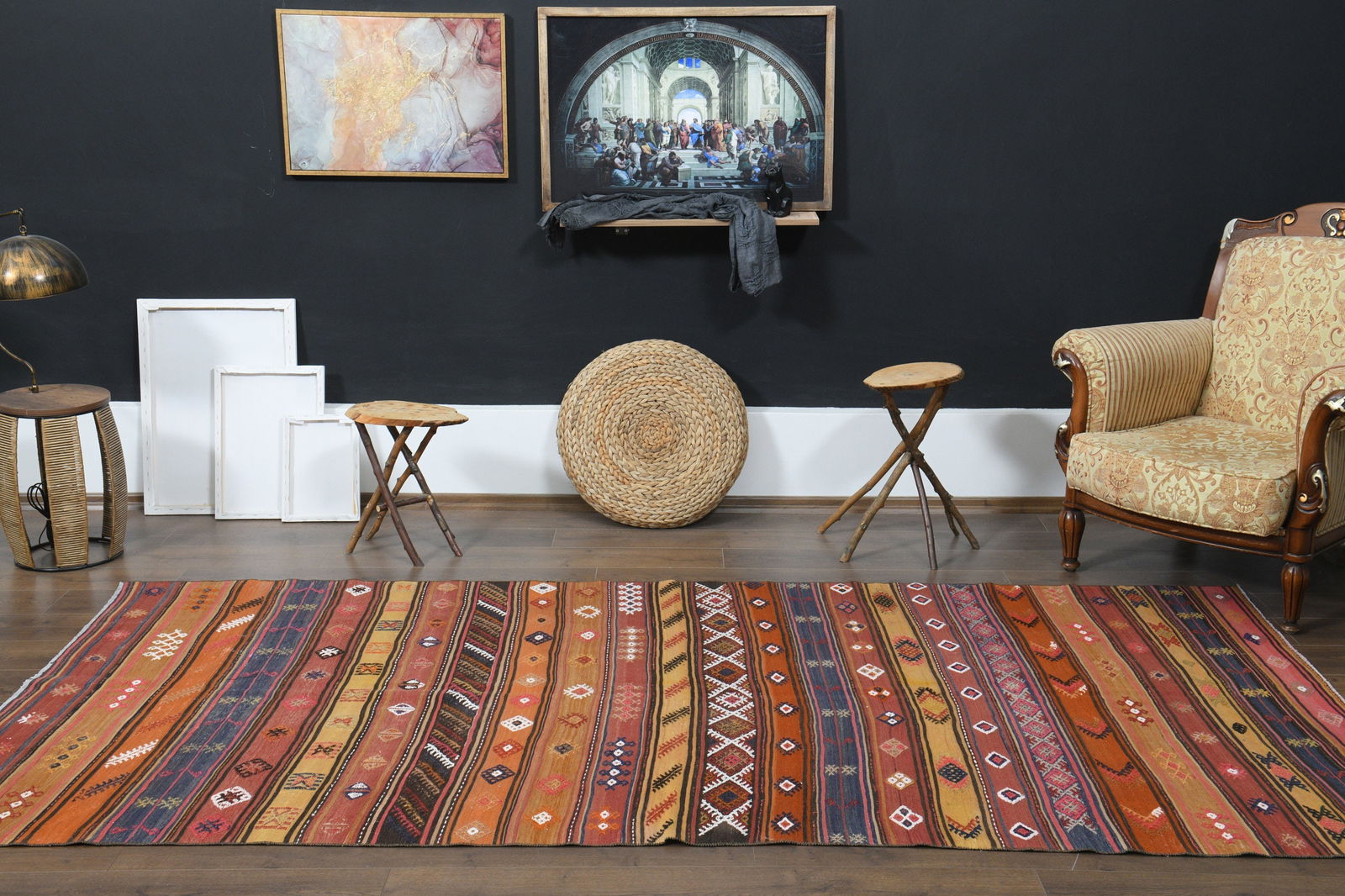 4'9x10'3 ft, VINTAGE TURKISH RUG - 8