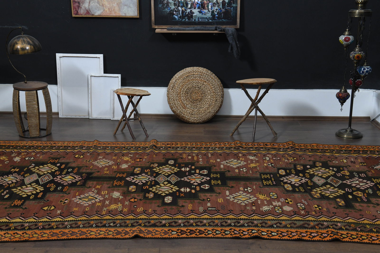 5'8x15'6 ft, BROWN KILIM RUNNER - 9
