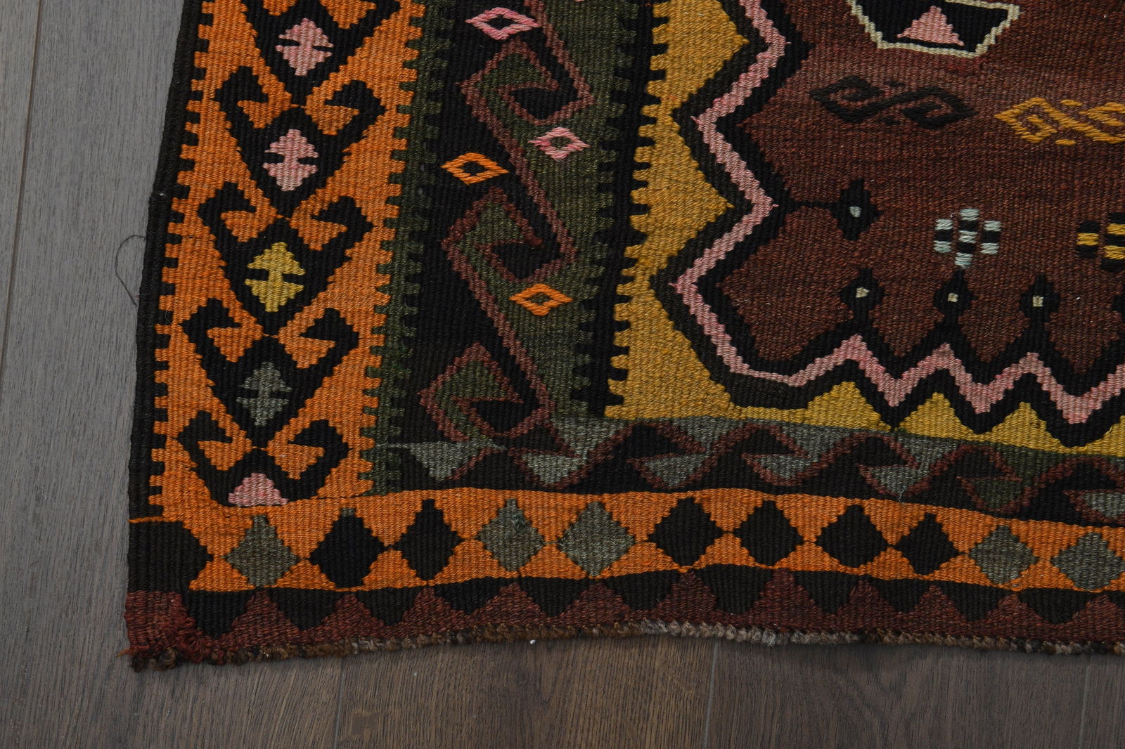 5'8x15'6 ft, BROWN KILIM RUNNER - 5