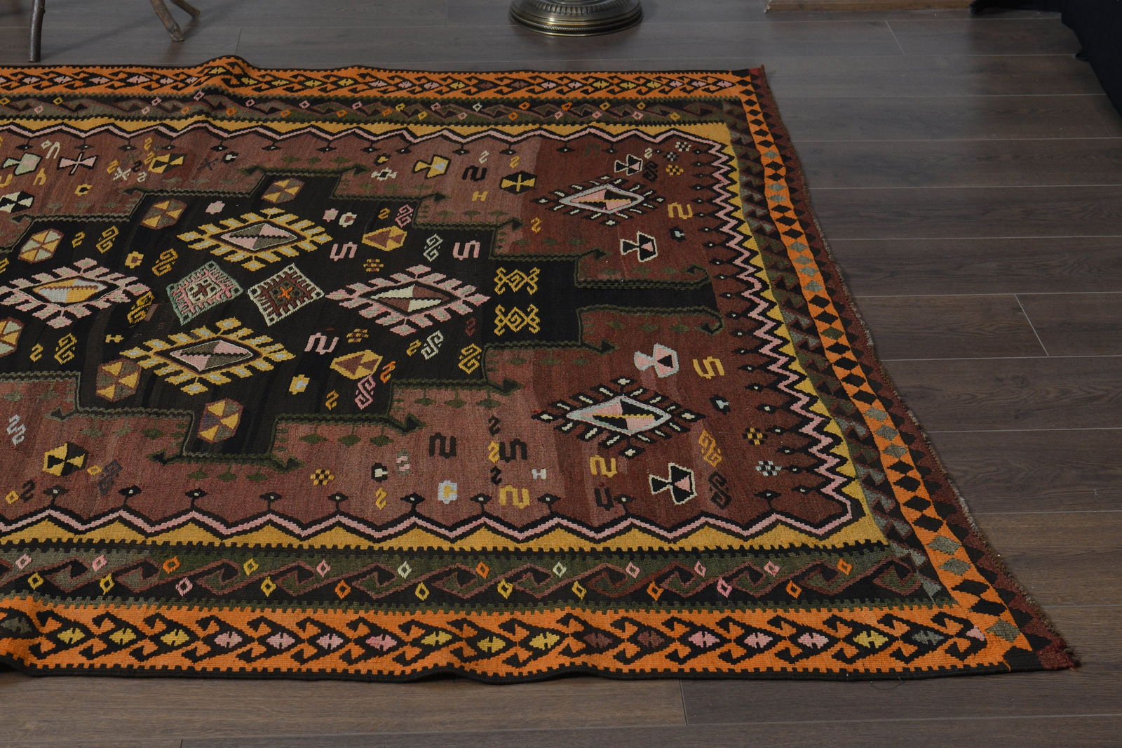 5'8x15'6 ft, BROWN KILIM RUNNER - 6