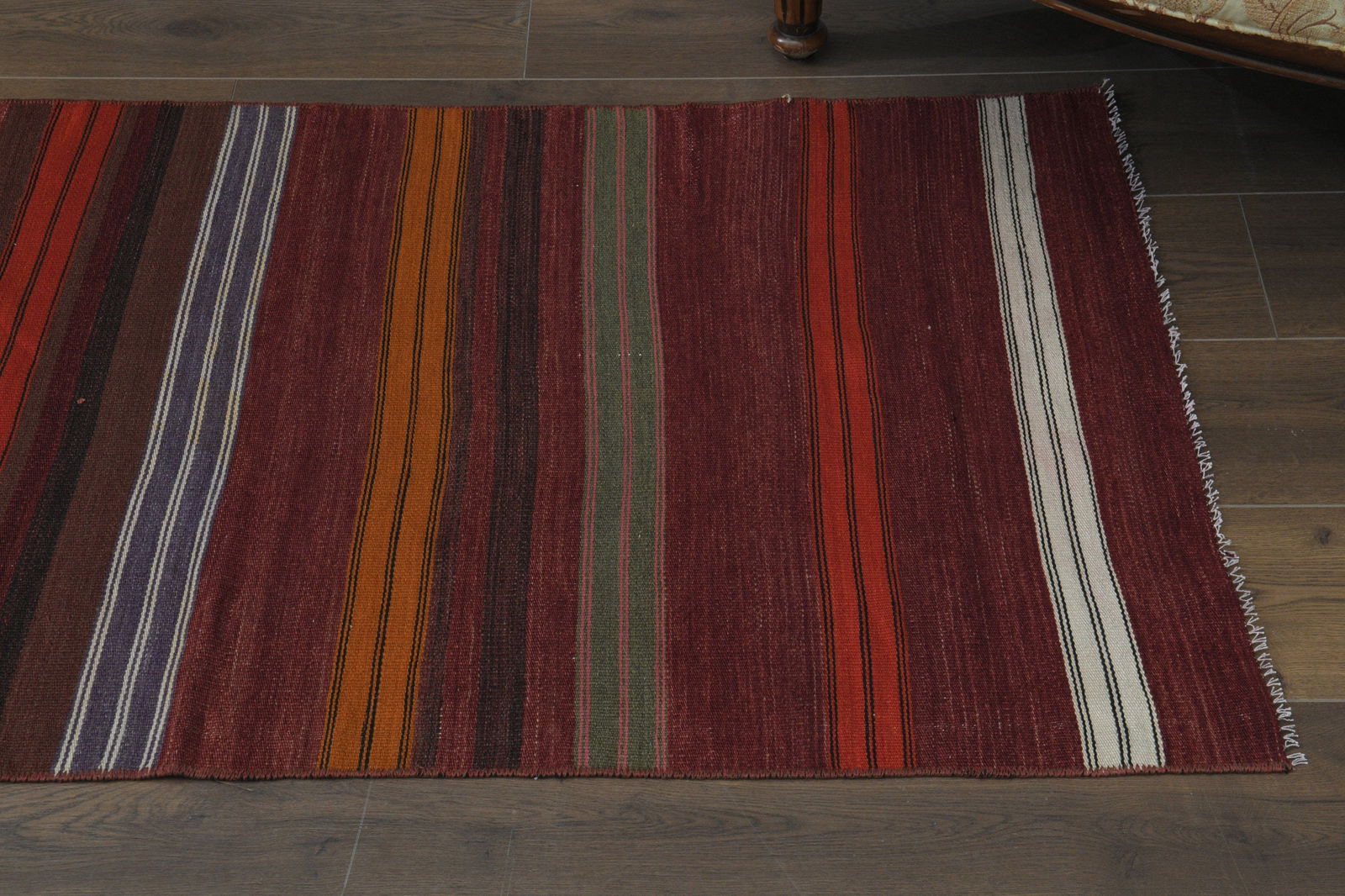 2.6x9.5 ft, COLORFUL KILIM RUNNER - 4