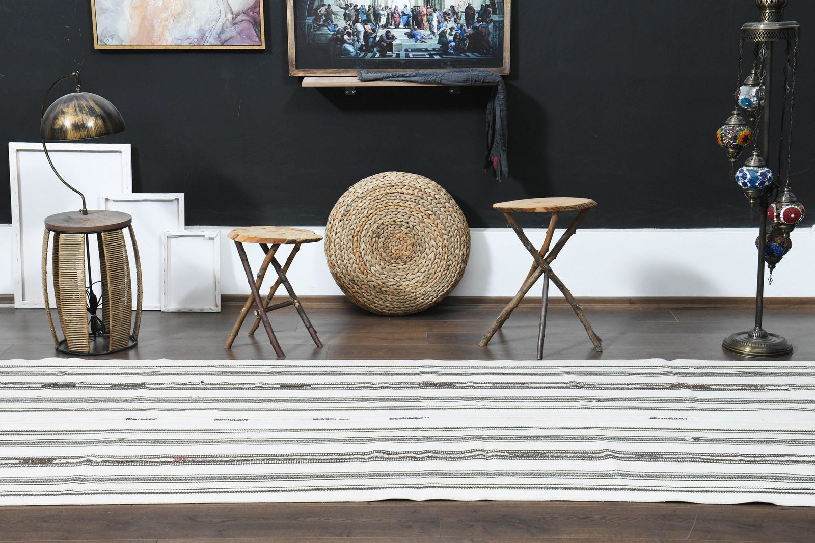 4'3x12'3 ft, TURKISH RUNNER, Vintage - 8