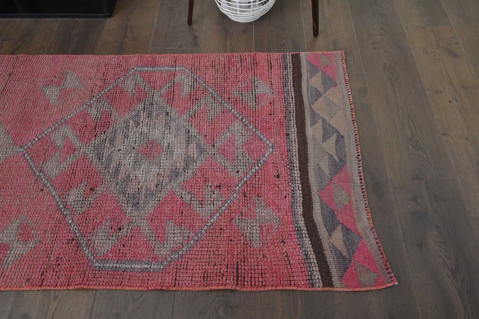 2.4x12.3 ft, LONG, Vintage Turkish Rug: Title: 2.4x12.3 ft, LONG, Vintage Turkish Rug Description: This Turkish one-of-a-kind Vintage Flatweave Kilim Rug is hand-knotted and handwoven by the most skilled artisans who use pure wool, in