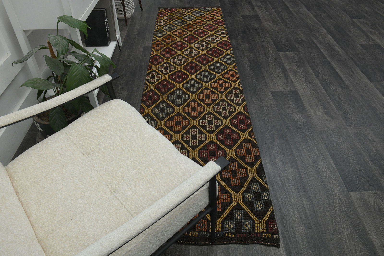 2.3x9.5 ft, KILIM RUNNER RUG - 2