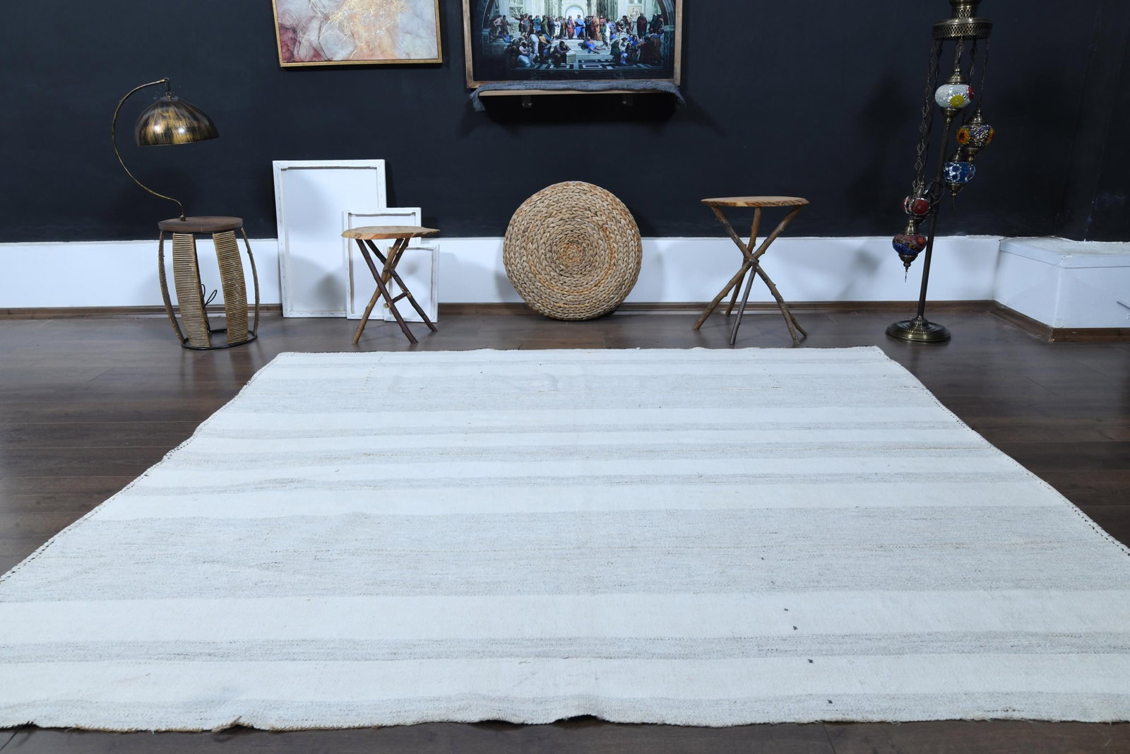 6'6x7'6 ft, WHITE GRAY RUG - 8