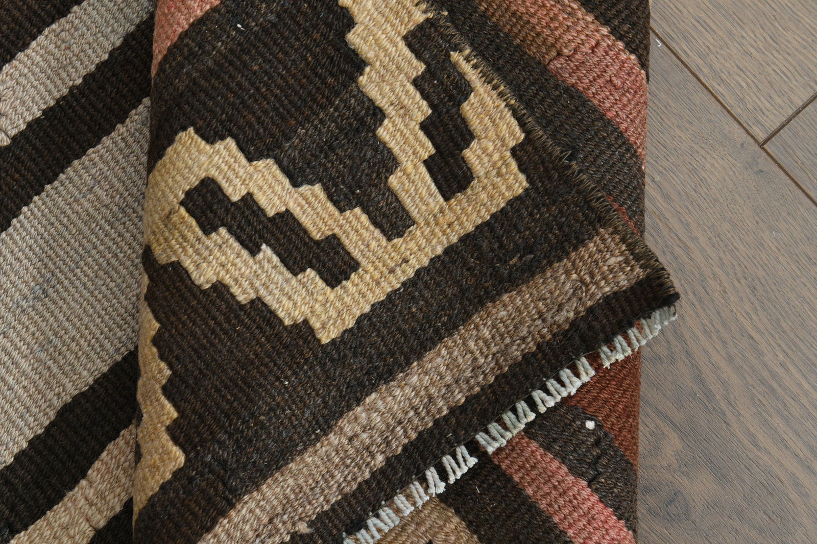 3'6x7 ft, BROWN PINK, KILIM - 8