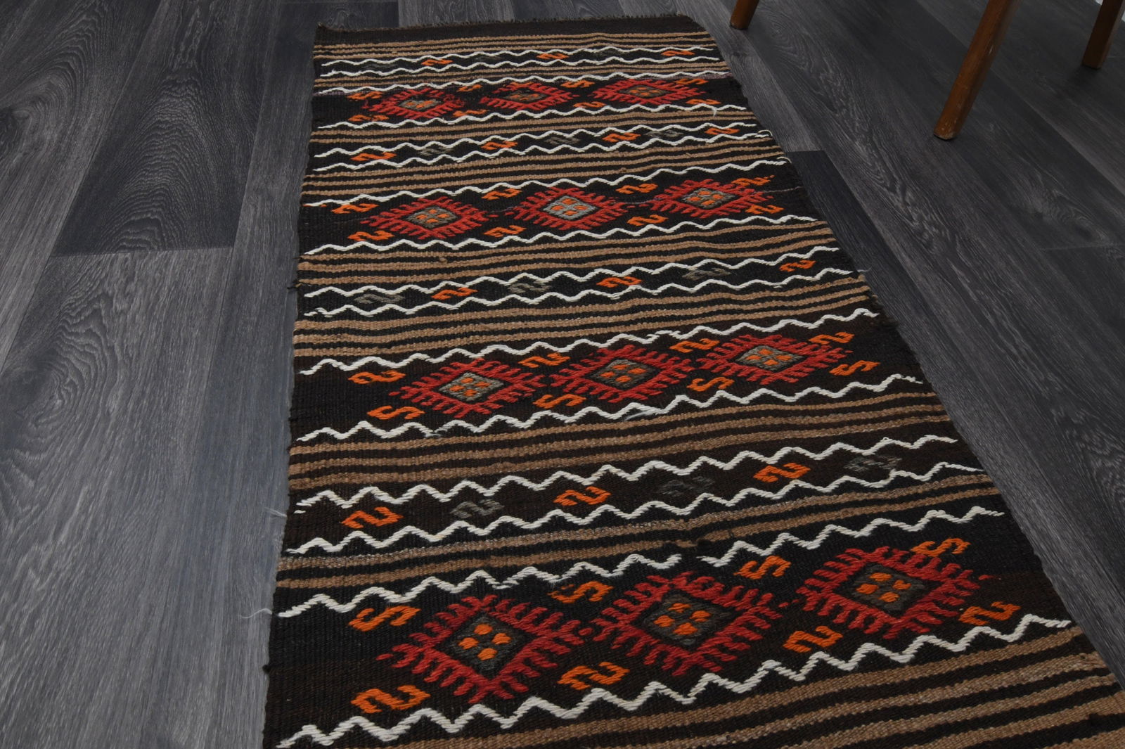 2.2x8.2 ft, TURKISH KILIM Runner - 4