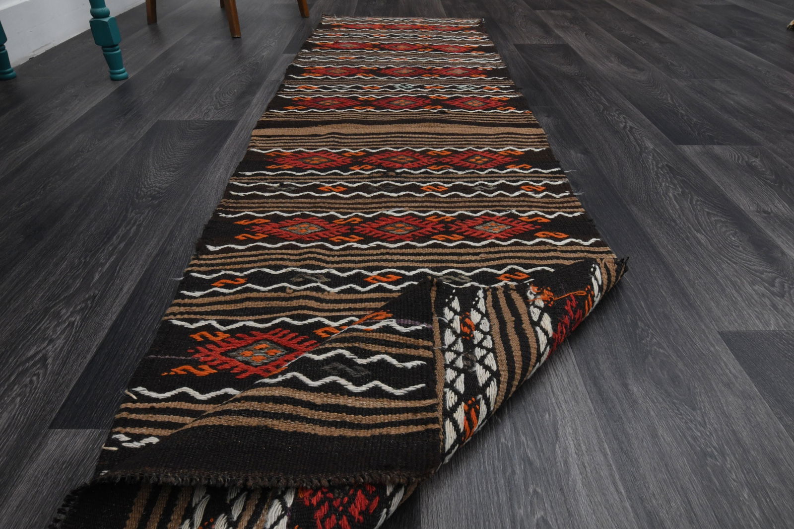 2.2x8.2 ft, TURKISH KILIM Runner - 8