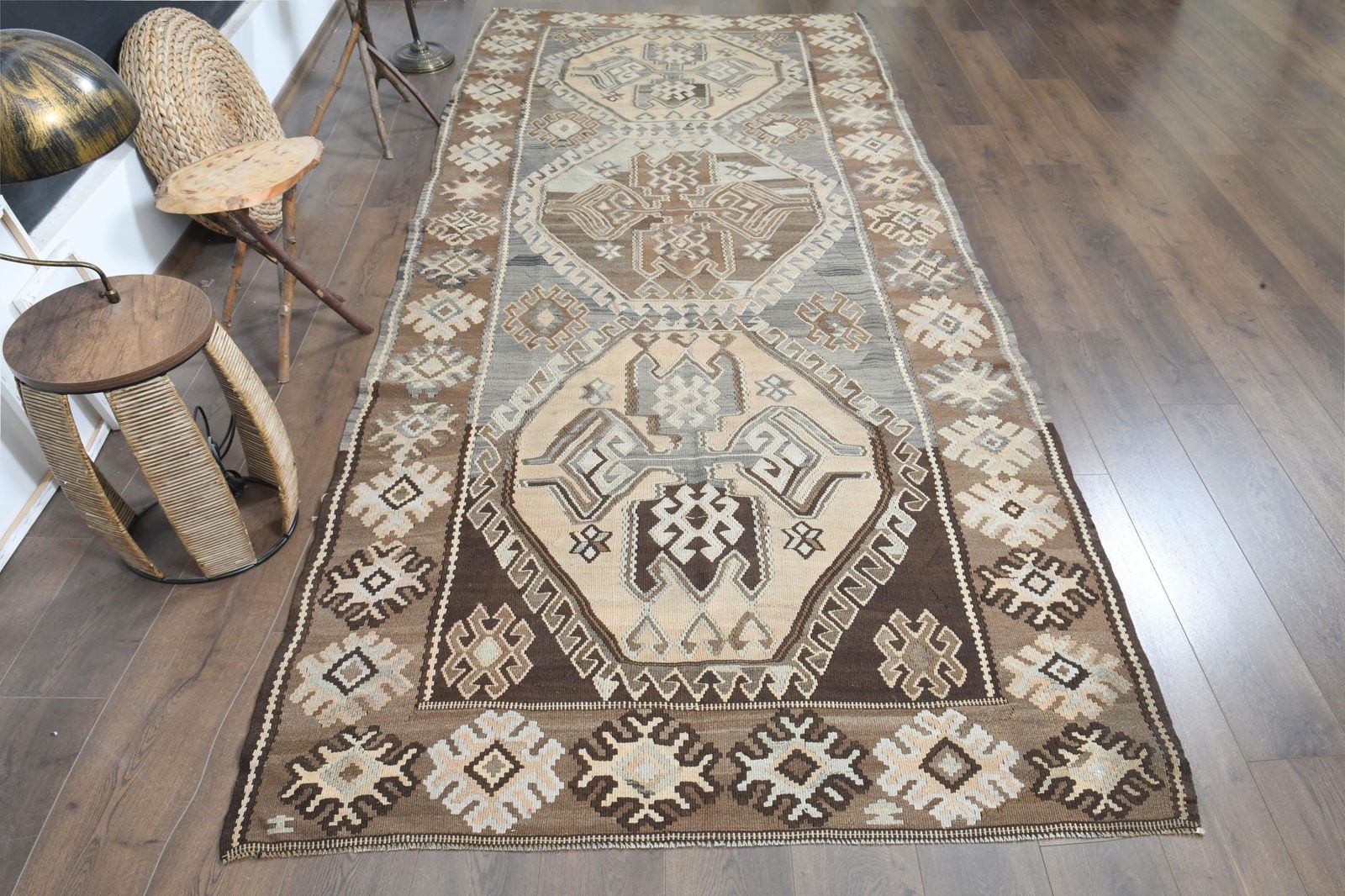 5'5x12 ft, SPECIAL DESIGN KILIM: Title: 5'5x12 ft, SPECIAL DESIGN KILIM Description: This Turkish one-of-a-kind Vintage Flatweave Kilim Rug is hand-knotted and handwoven by the most skilled artisans who use pure wool, in vibrant,