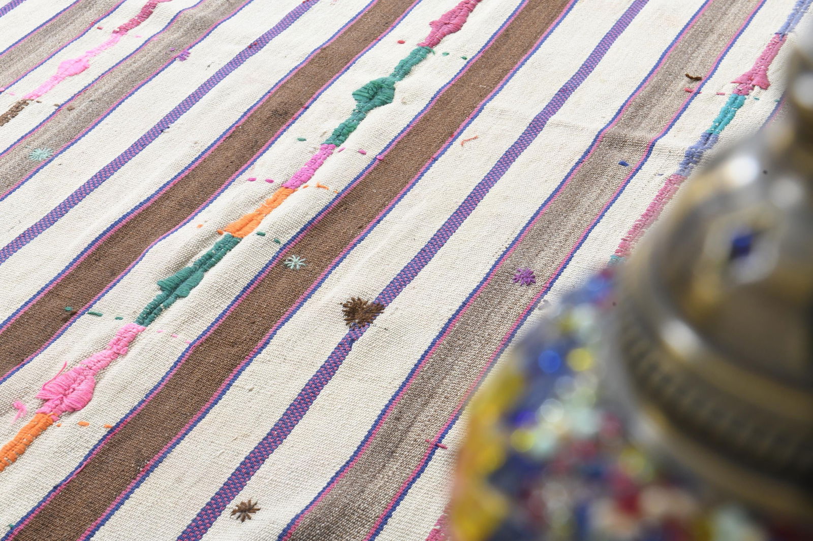 5'4x7 ft, STRIPED KILIM RUG, Flatweave - 7