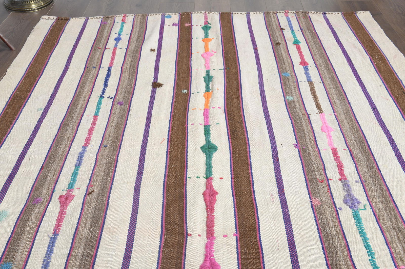 5'4x7 ft, STRIPED KILIM RUG, Flatweave - 8
