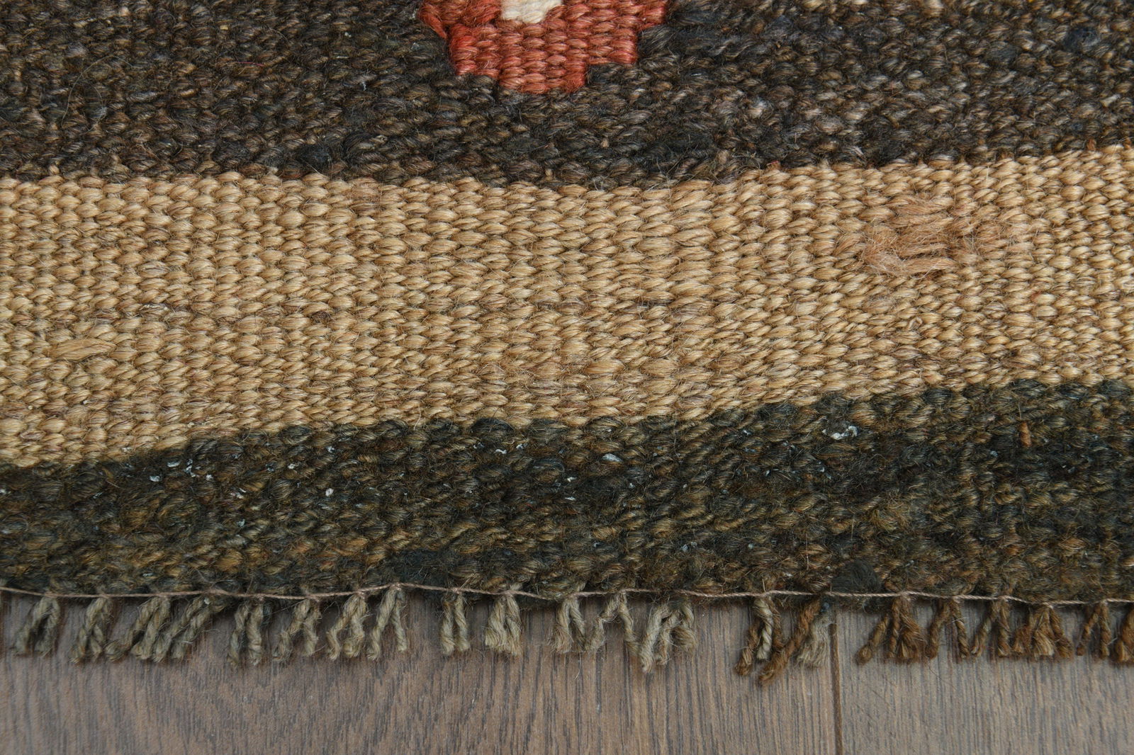 5'5x9'7 ft, BROWN STRIPED KILIM - 2