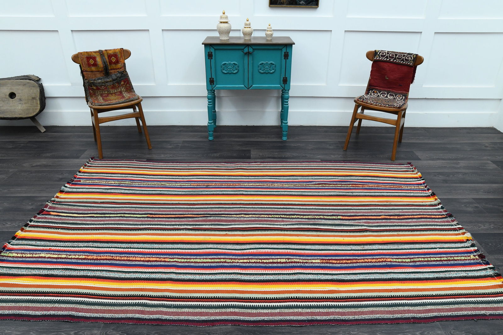 5.3x8.9 ft, TURKISH KILIM Rug - 2