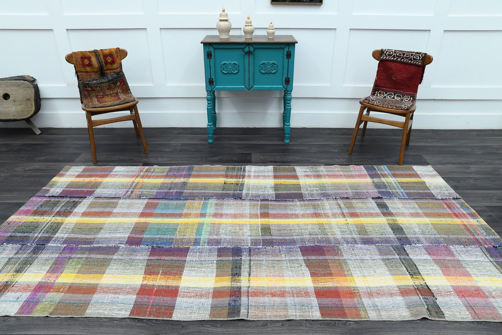 4.9x9.8 ft, TURKISH Flatweave Kilim Rug - 2