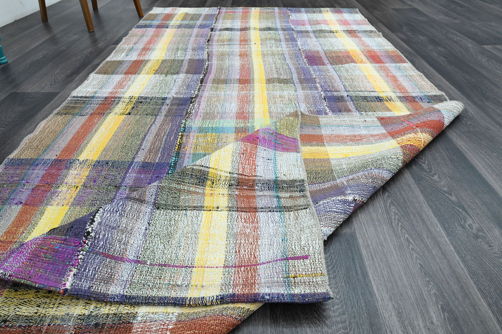 4.9x9.8 ft, TURKISH Flatweave Kilim Rug - 8