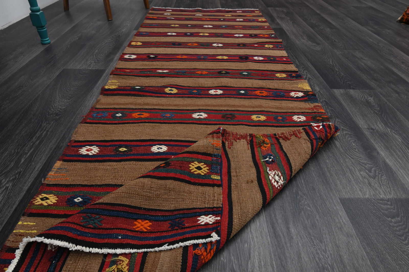 2.9x8.3 ft, TURKISH KILIM Runner - 8