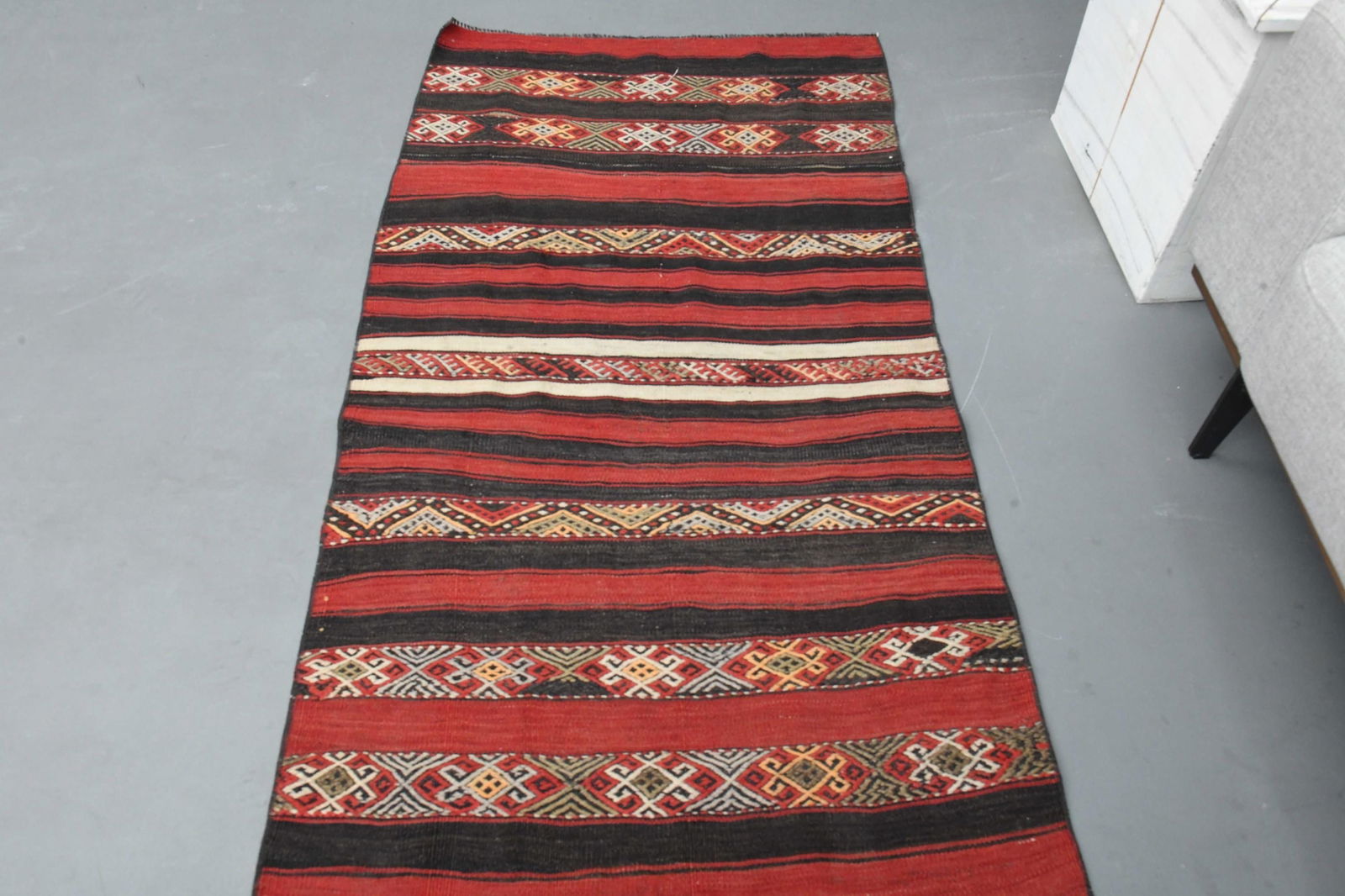 2.8x13 ft, STRIPED TURKISH KILIM - 8