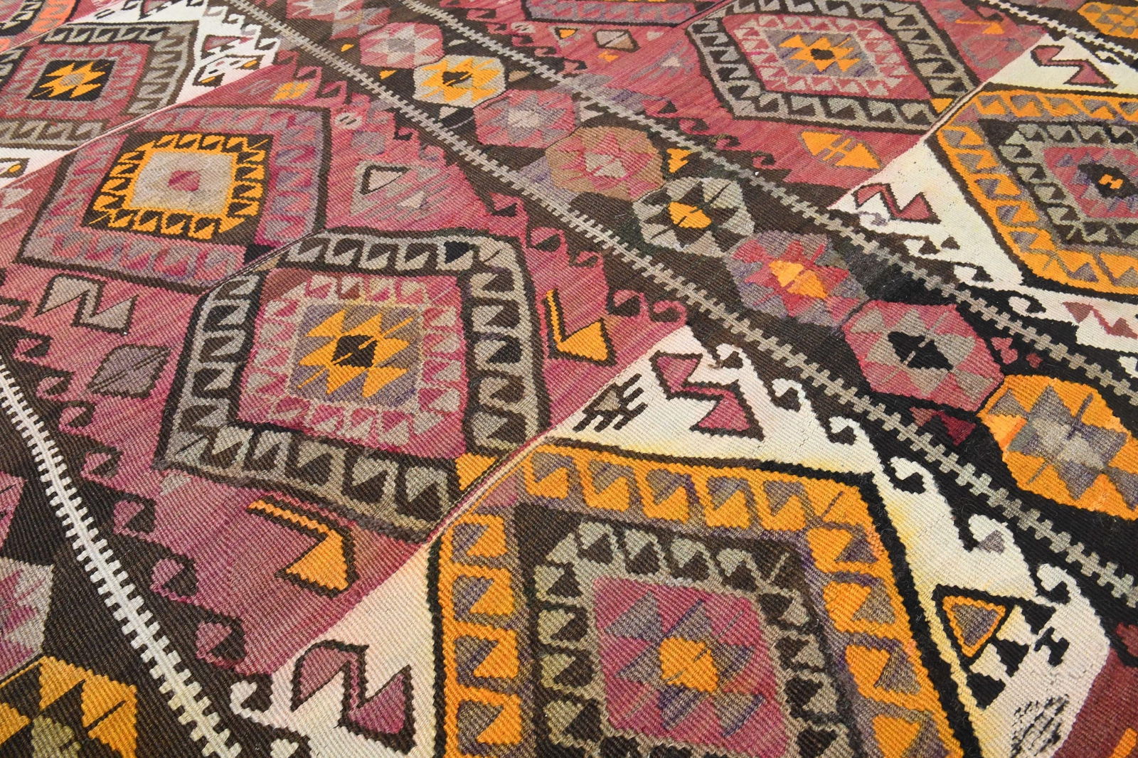 5x13.5 ft, WIDE TURKISH KILIM Runner - 9