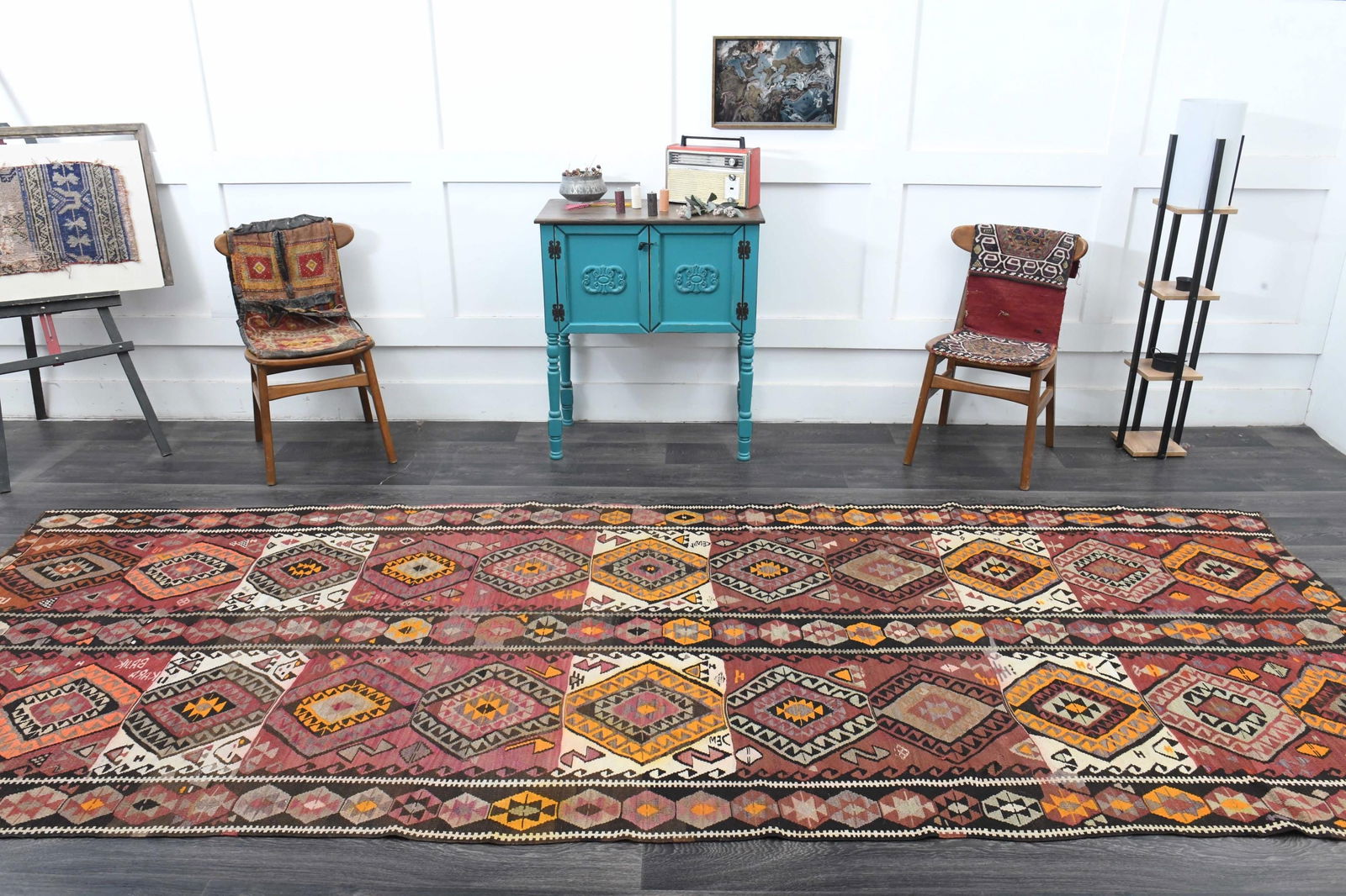 5x13.5 ft, WIDE TURKISH KILIM Runner - 2