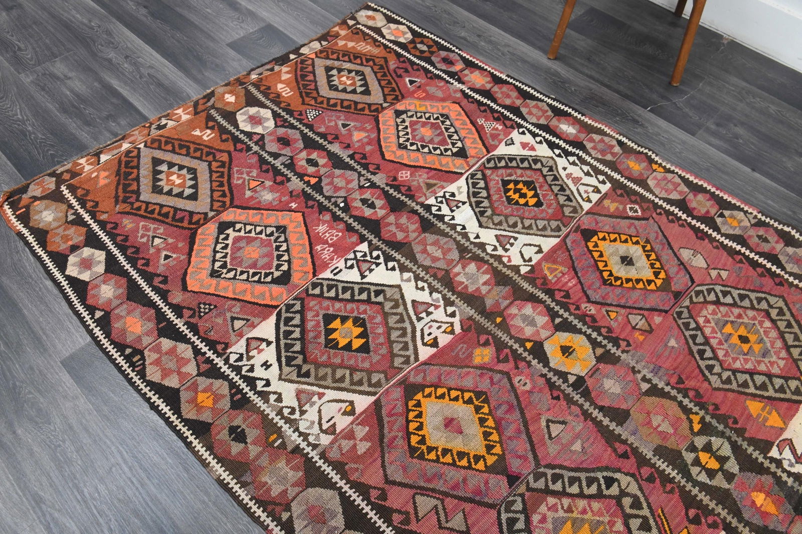 5x13.5 ft, WIDE TURKISH KILIM Runner - 4