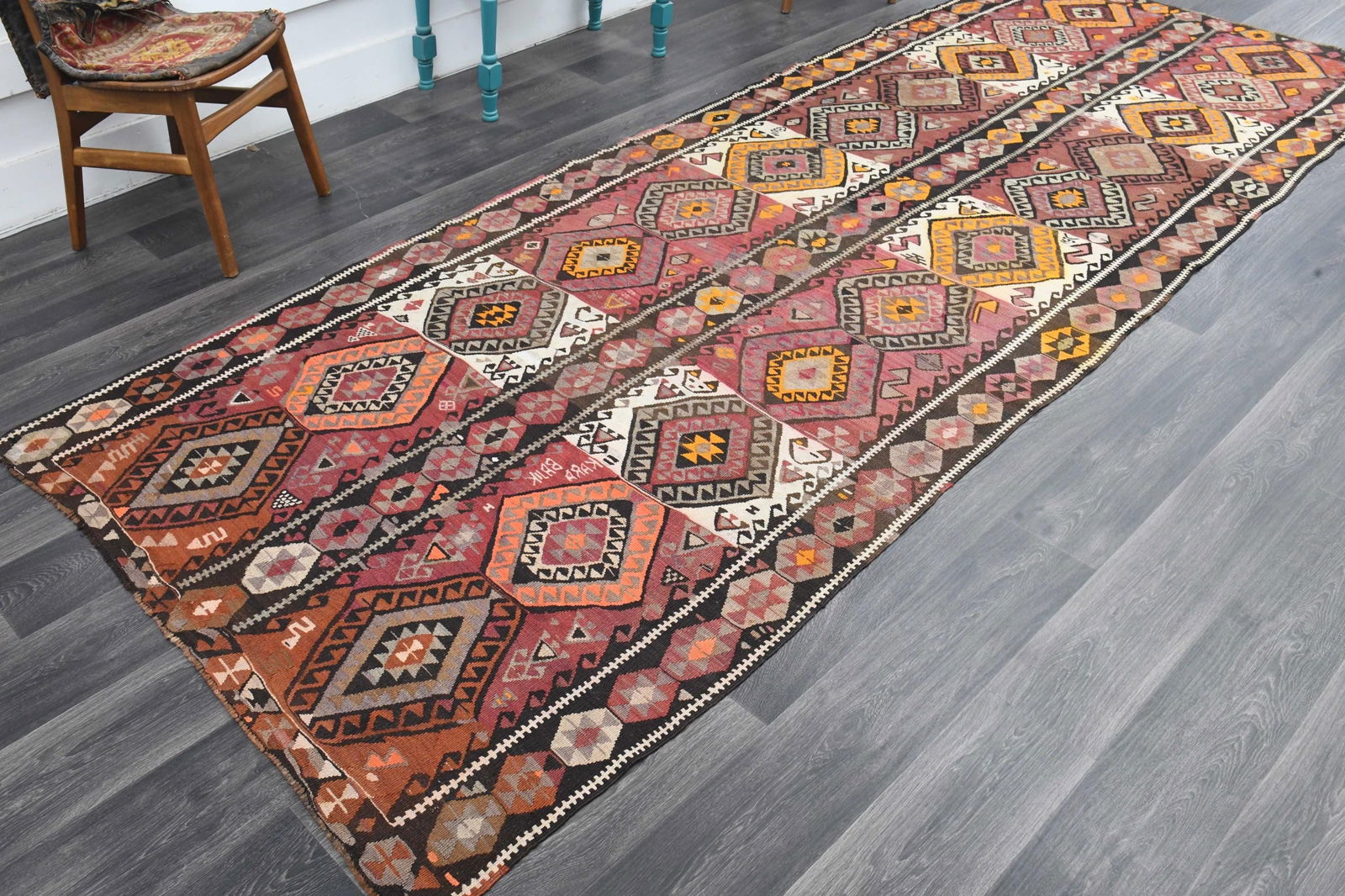 5x13.5 ft, WIDE TURKISH KILIM Runner - 5