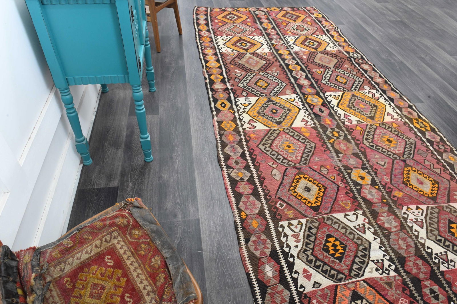 5x13.5 ft, WIDE TURKISH KILIM Runner - 7