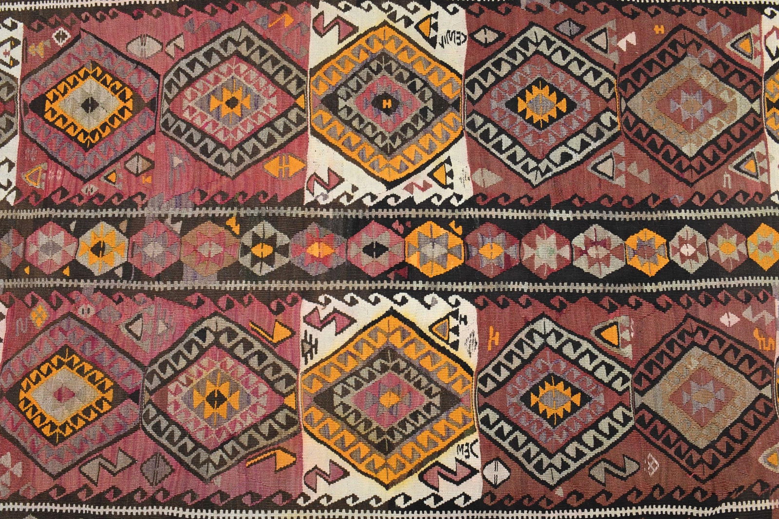 5x13.5 ft, WIDE TURKISH KILIM Runner - 8