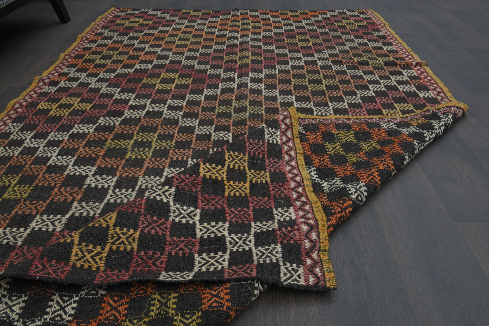 5x8 Kilim Flatweave Turkish Rug - 4