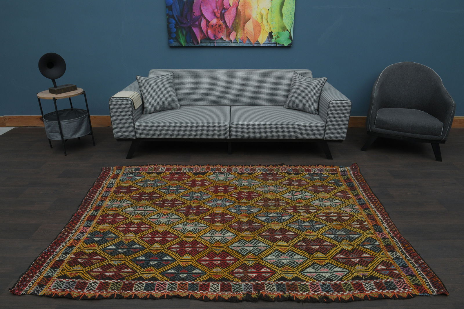 5x8 Kilim Flatweave Turkish Rug - 8