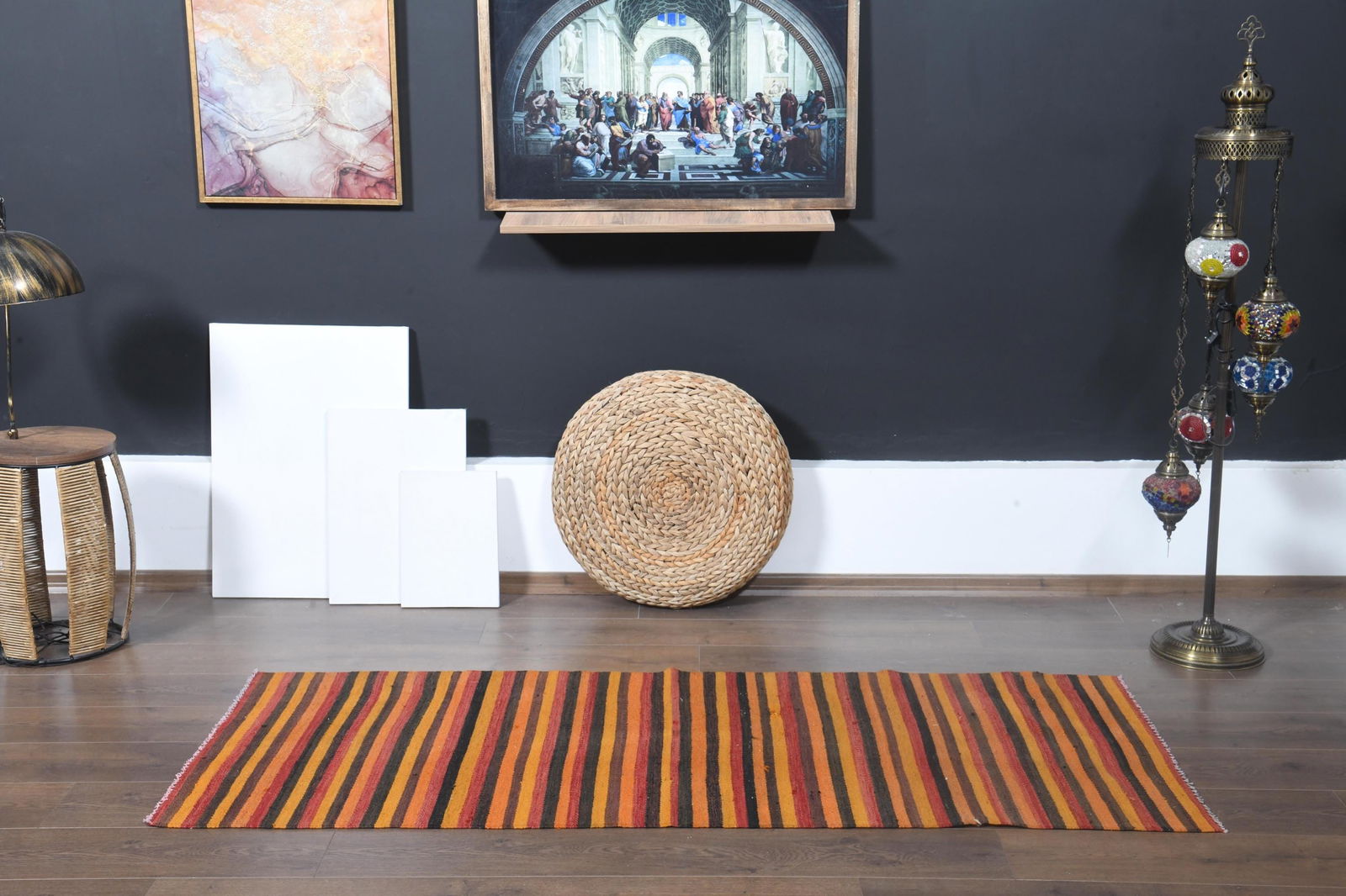 2'5x6'4 ft, ORANGE RED RUNNER, Turkish Vintage - 9