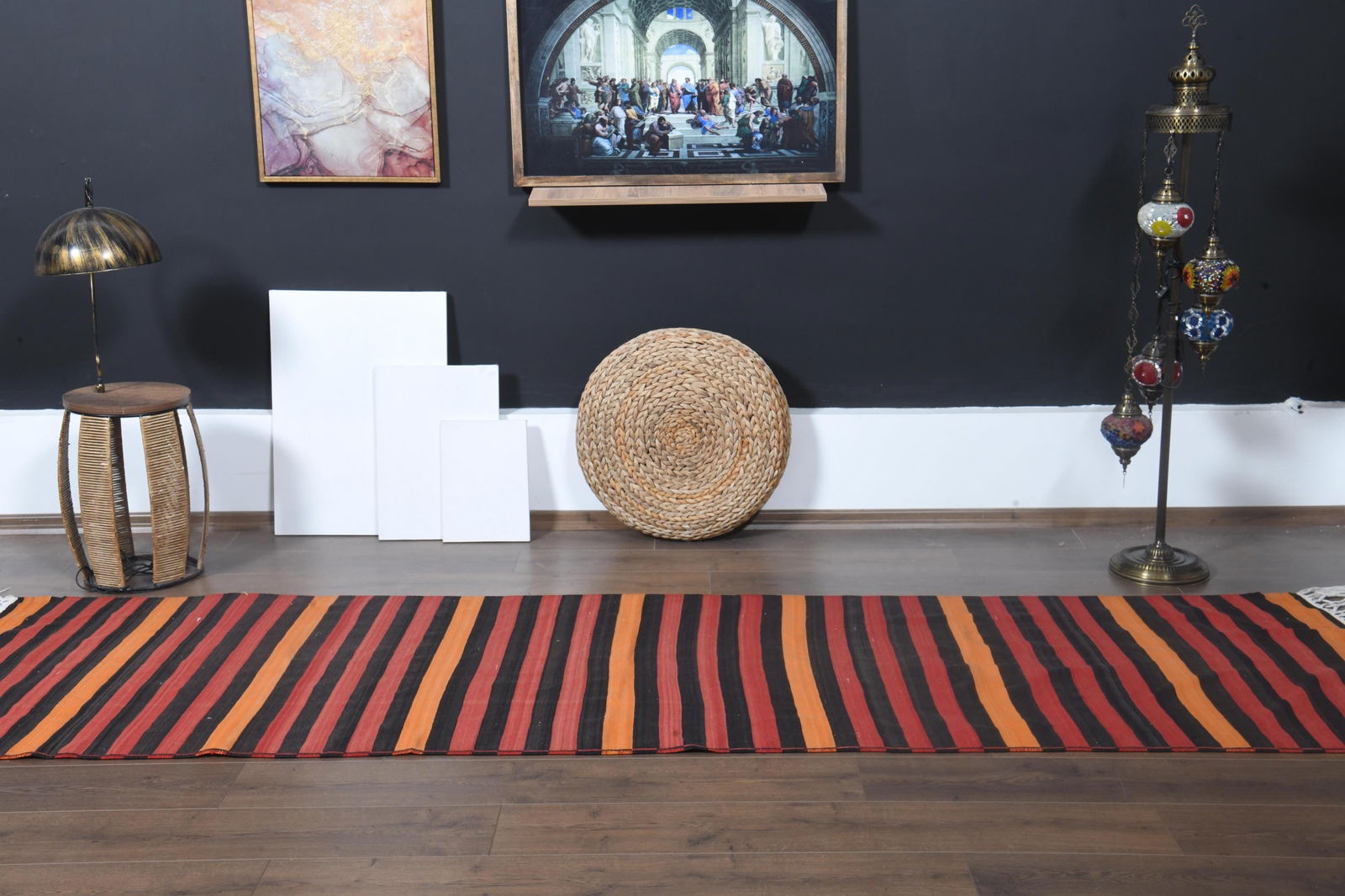 3.1x10.8 ft, STRIPED KILIM RUNNER - 9