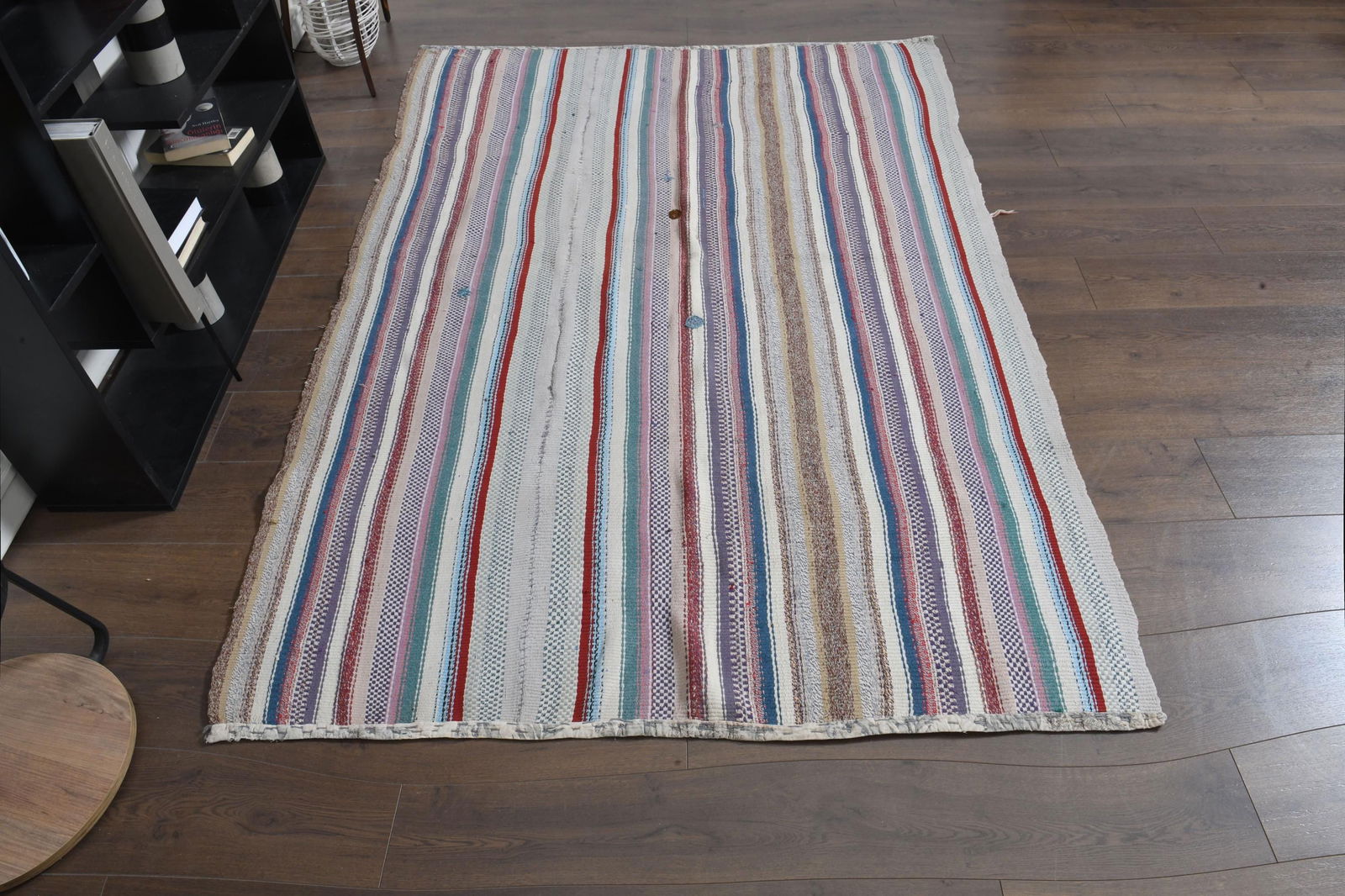 5x7'2 ft, STRIPED KILIM RUG, Turkish - 3