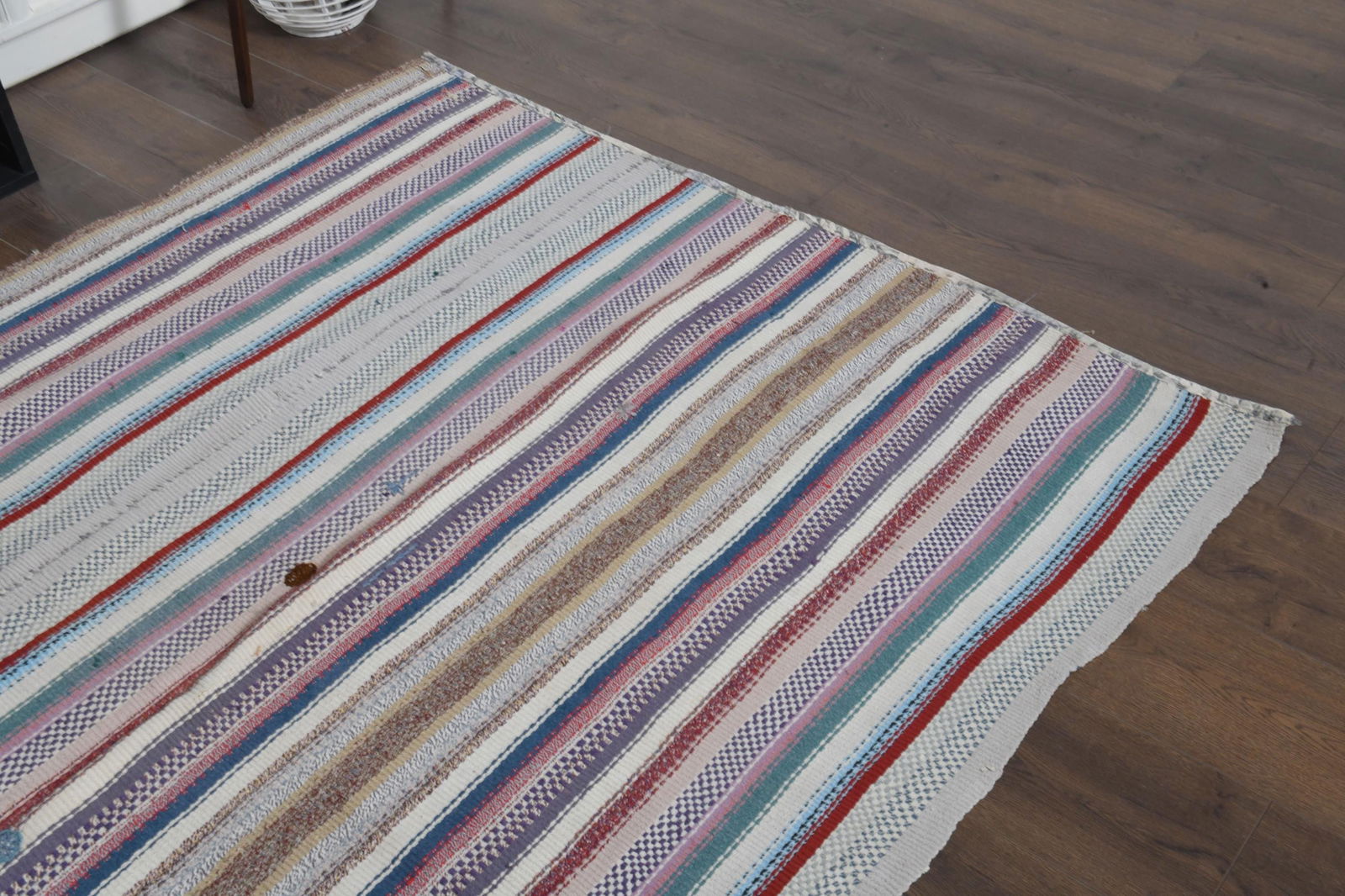 5x7'2 ft, STRIPED KILIM RUG, Turkish - 5
