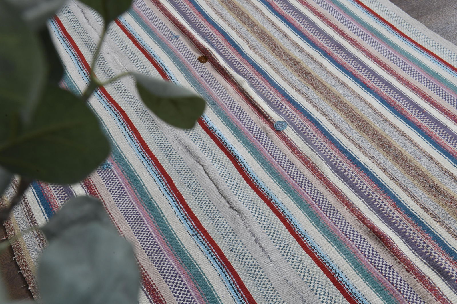 5x7'2 ft, STRIPED KILIM RUG, Turkish - 6