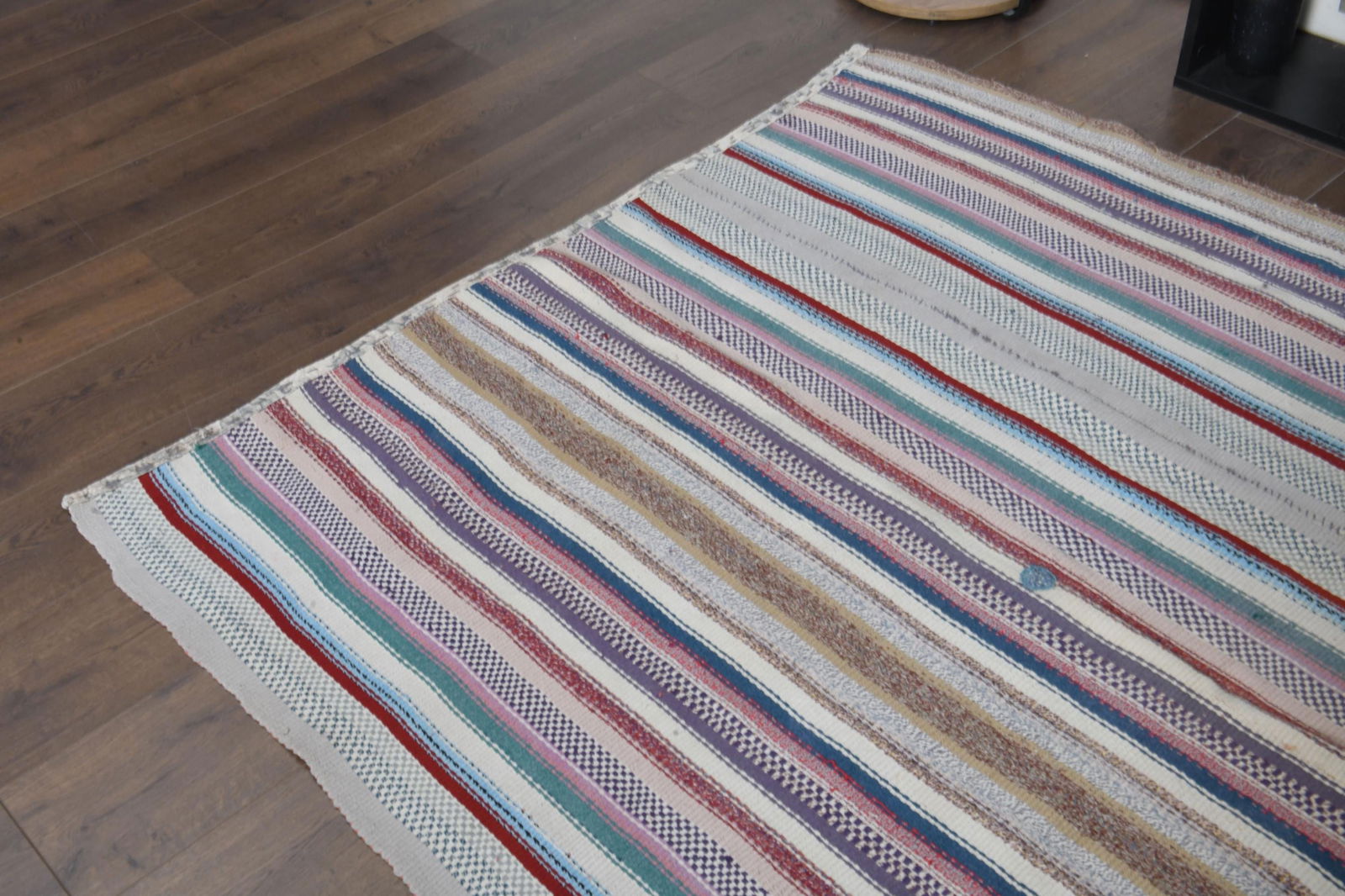 5x7'2 ft, STRIPED KILIM RUG, Turkish - 7