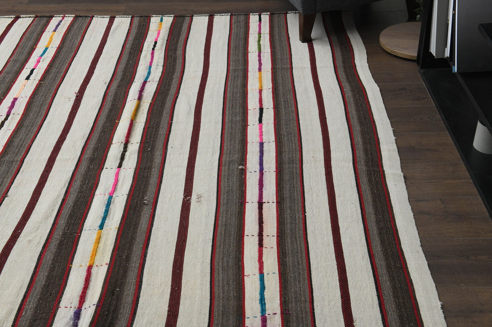 6'2x8'5 ft, STRIPED KILIM RUG, Turkish Area - 6