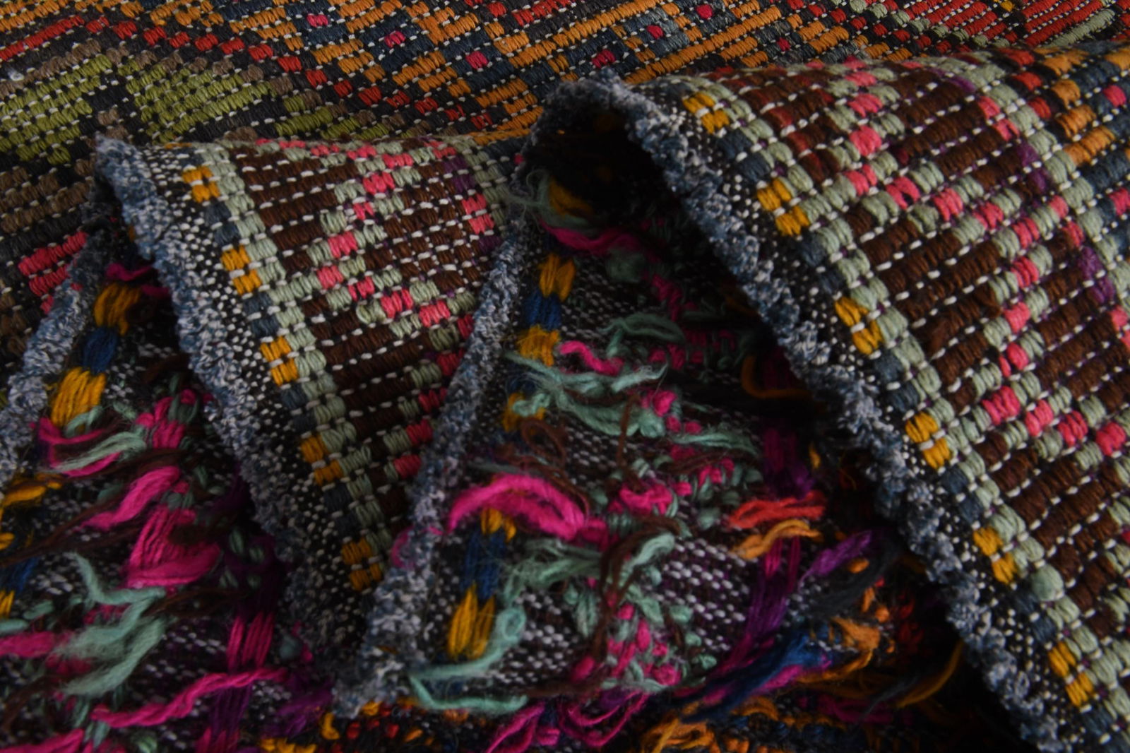 6'2x9'2 ft, ORANGE PINK KILIM, Boho Chic - 2