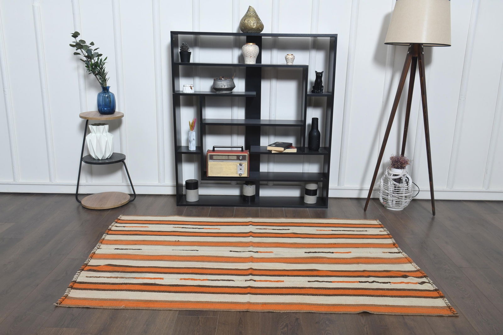 4x6.3 ft, COLORFUL KILIM RUG - 9